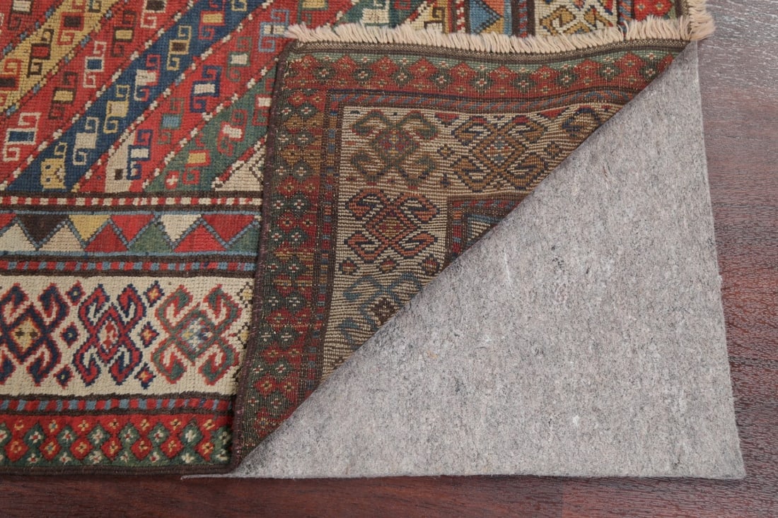 Pre-1900 Antique Vegetable Dye Kazak Caucasian Oriental Runner Rug 4x8 - 7