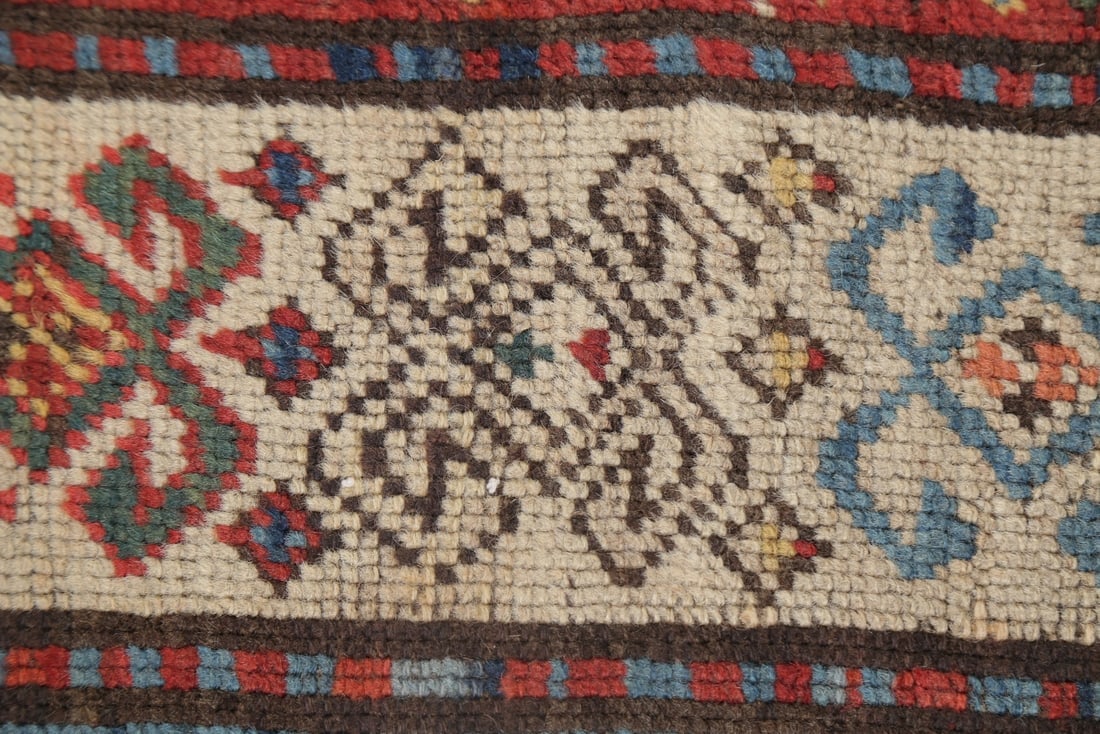 Pre-1900 Antique Vegetable Dye Kazak Caucasian Oriental Runner Rug 4x8 - 9