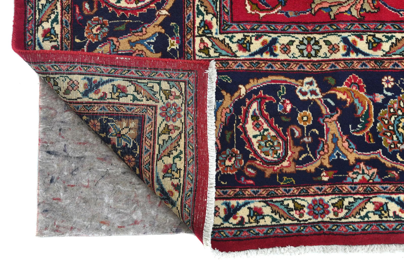Vintage Red Floral Traditional 10X13 Tabriz Persian Rug - 12