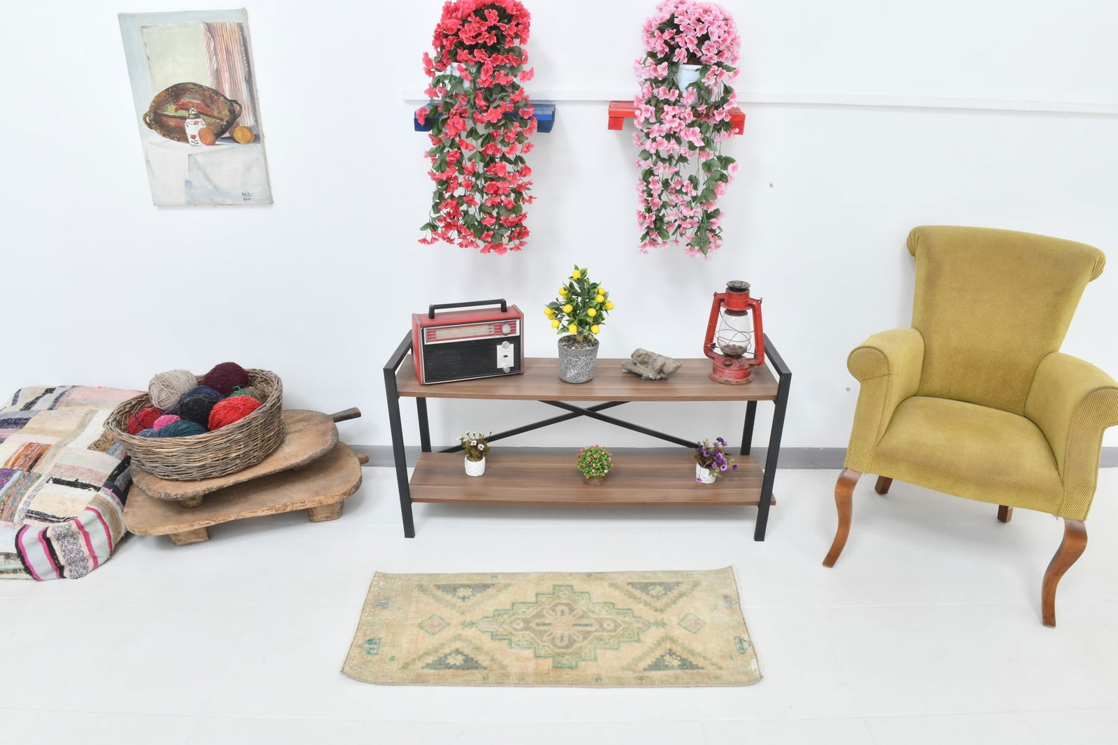 1'5'' x 3'6'' Handmade Vintage Wool Patchwork Rug - 19509 - 2