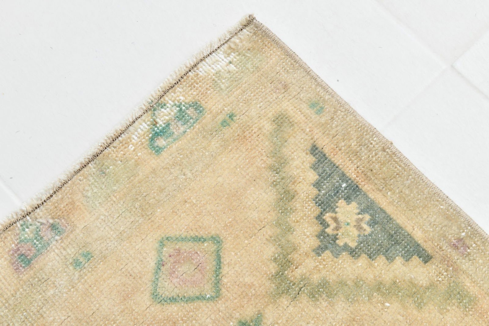 1'5'' x 3'6'' Handmade Vintage Wool Patchwork Rug - 19509 - 8