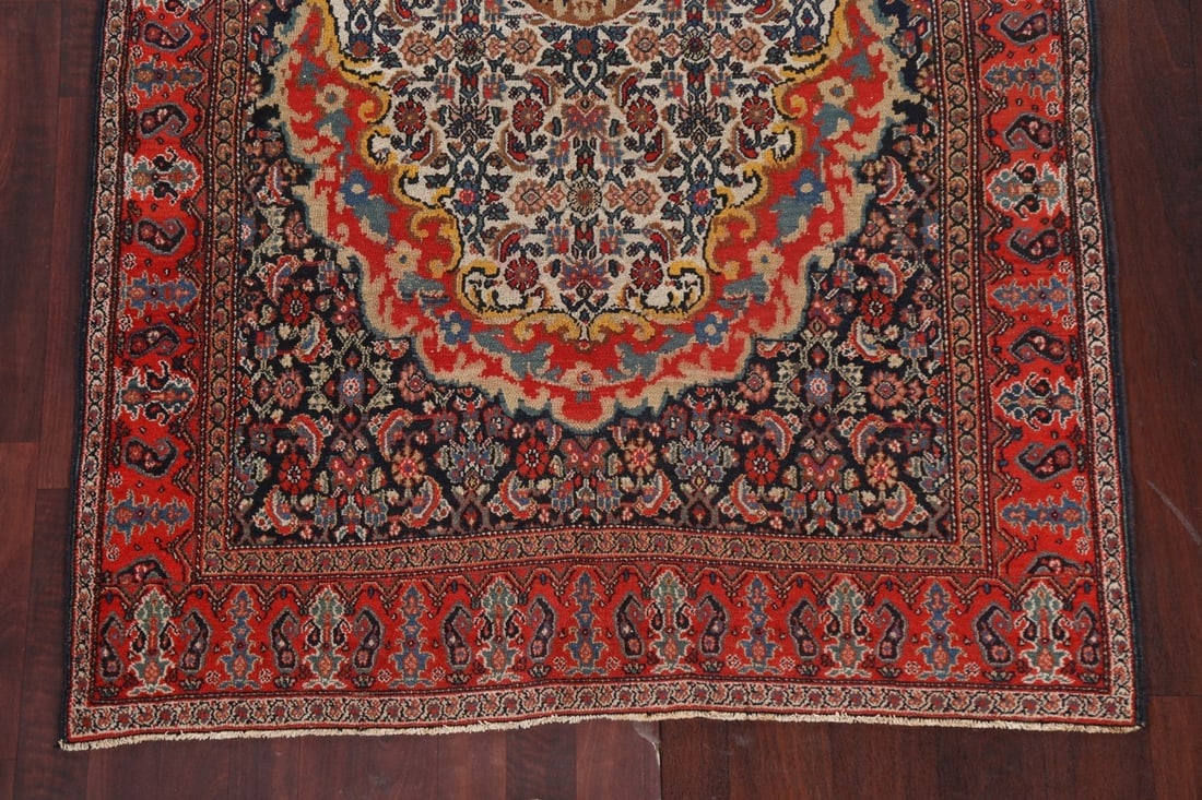 Pre-1900 Antique Vegetable Dye Senneh Persian Area Rug 4x7 - 6