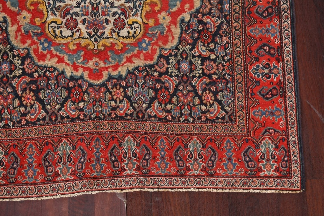 Pre-1900 Antique Vegetable Dye Senneh Persian Area Rug 4x7 - 7