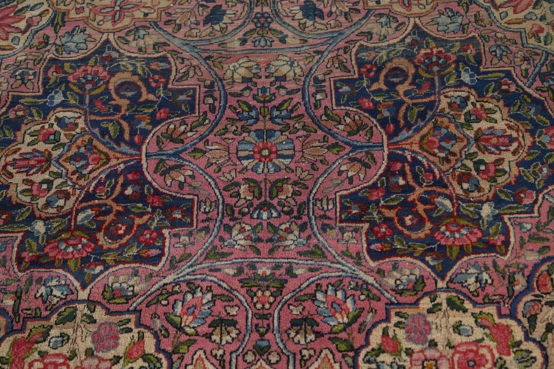 Pre-1900 Antique Vegetable Dye Kerman Lavar Persian Rug 10x13 - 10