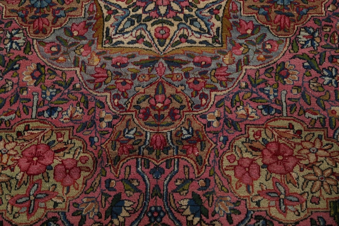 Pre-1900 Antique Vegetable Dye Kerman Lavar Persian Rug 10x13 - 12