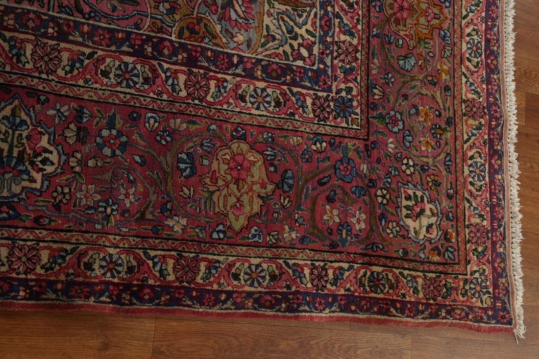 Pre-1900 Antique Vegetable Dye Kerman Lavar Persian Rug 10x13 - 15
