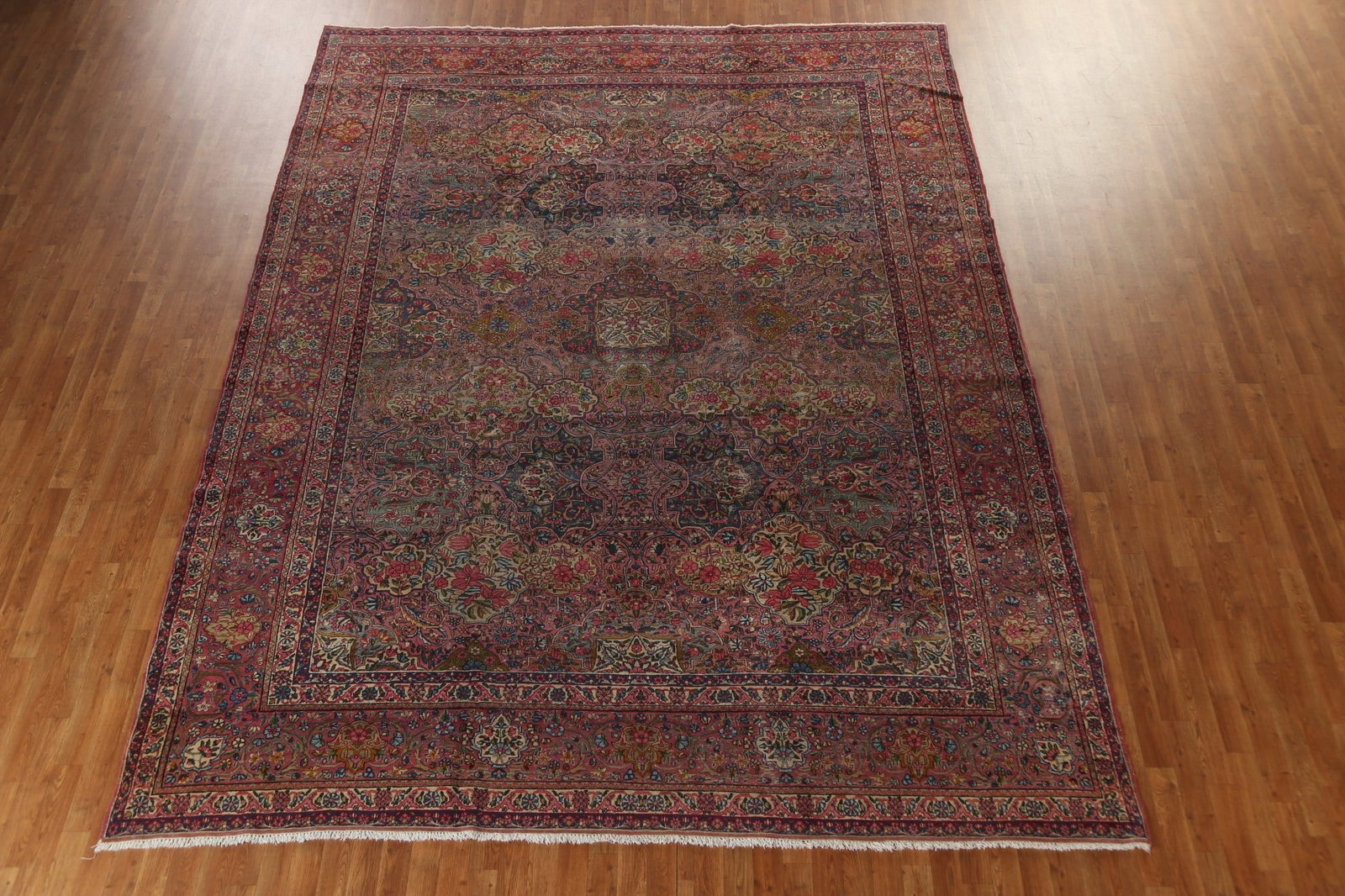 Pre-1900 Antique Vegetable Dye Kerman Lavar Persian Rug 10x13 - 17