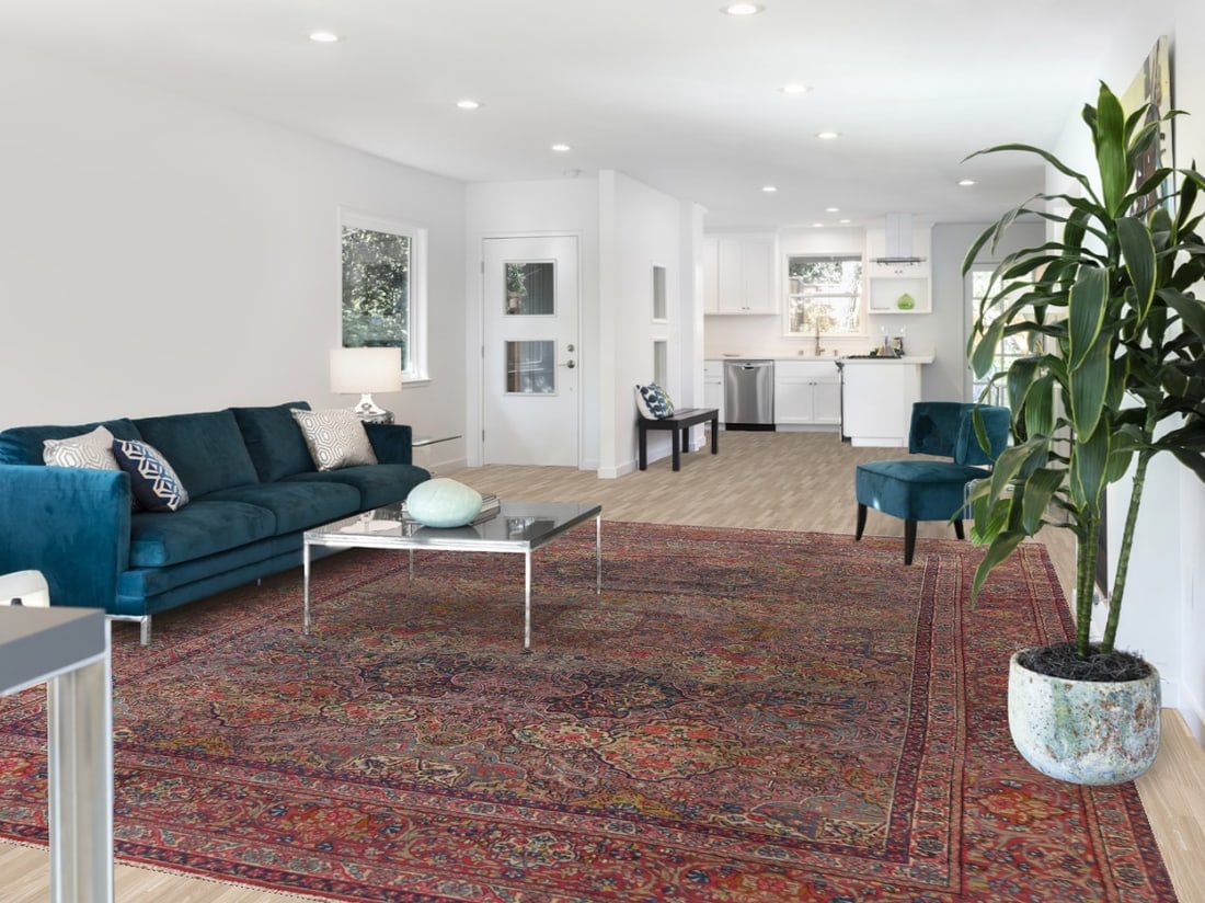 Pre-1900 Antique Vegetable Dye Kerman Lavar Persian Rug 10x13 - 2