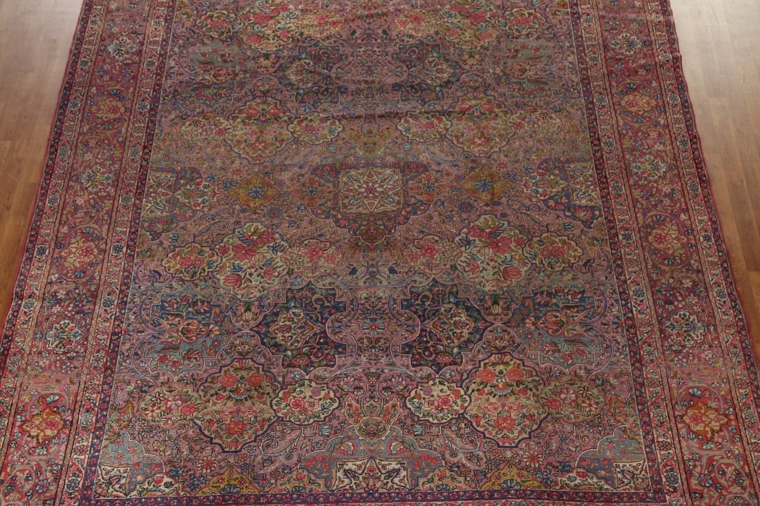 Pre-1900 Antique Vegetable Dye Kerman Lavar Persian Rug 10x13 - 4