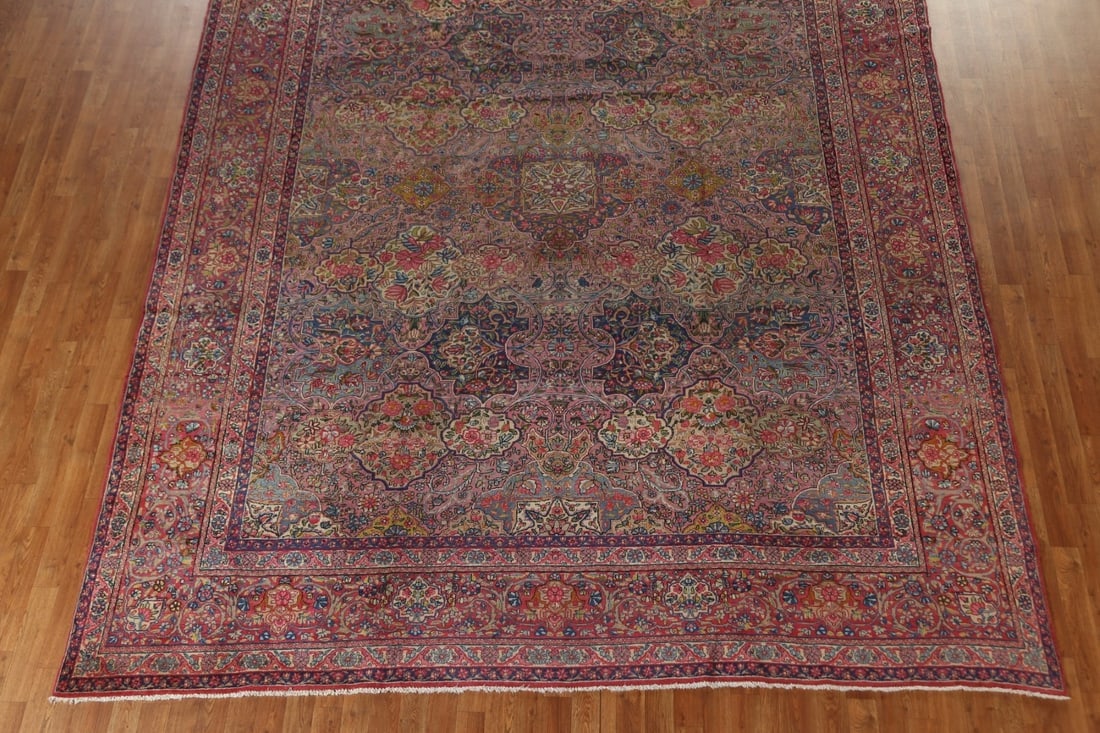 Pre-1900 Antique Vegetable Dye Kerman Lavar Persian Rug 10x13 - 6