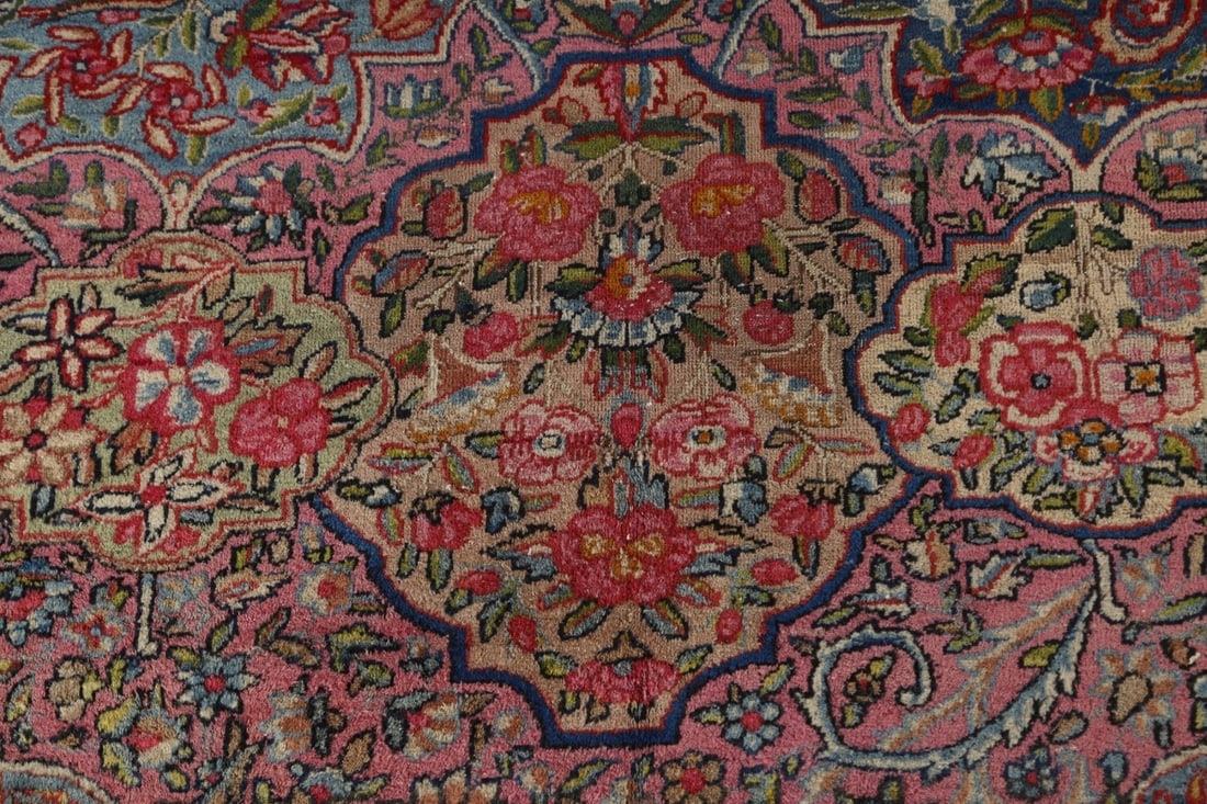Pre-1900 Antique Vegetable Dye Kerman Lavar Persian Rug 10x13 - 9