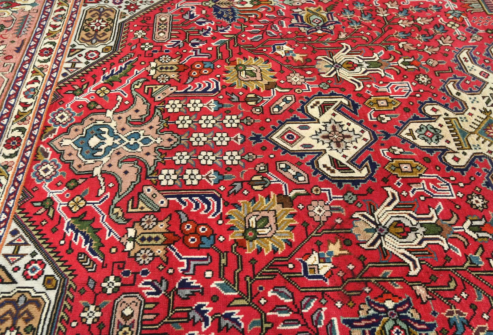 Vintage Red Traditional 8X11 Tabriz Persian Rug - 5