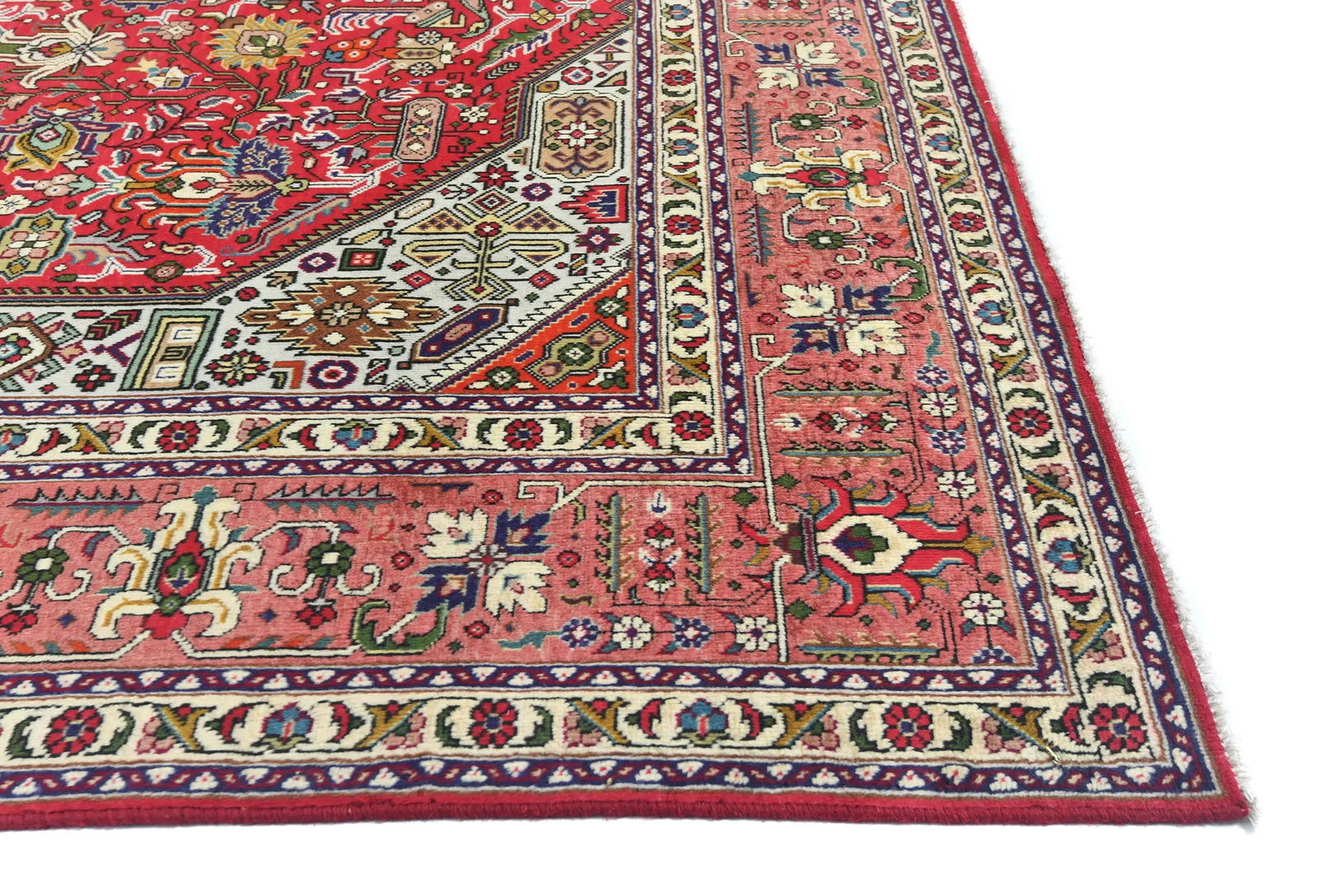 Vintage Red Traditional 8X11 Tabriz Persian Rug - 7