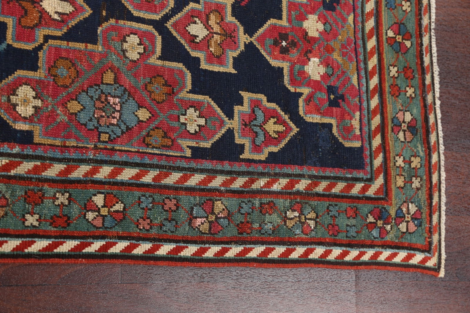 Pre-1900 Antique Karabakh Oriental Runner Rug 4x10 - 13