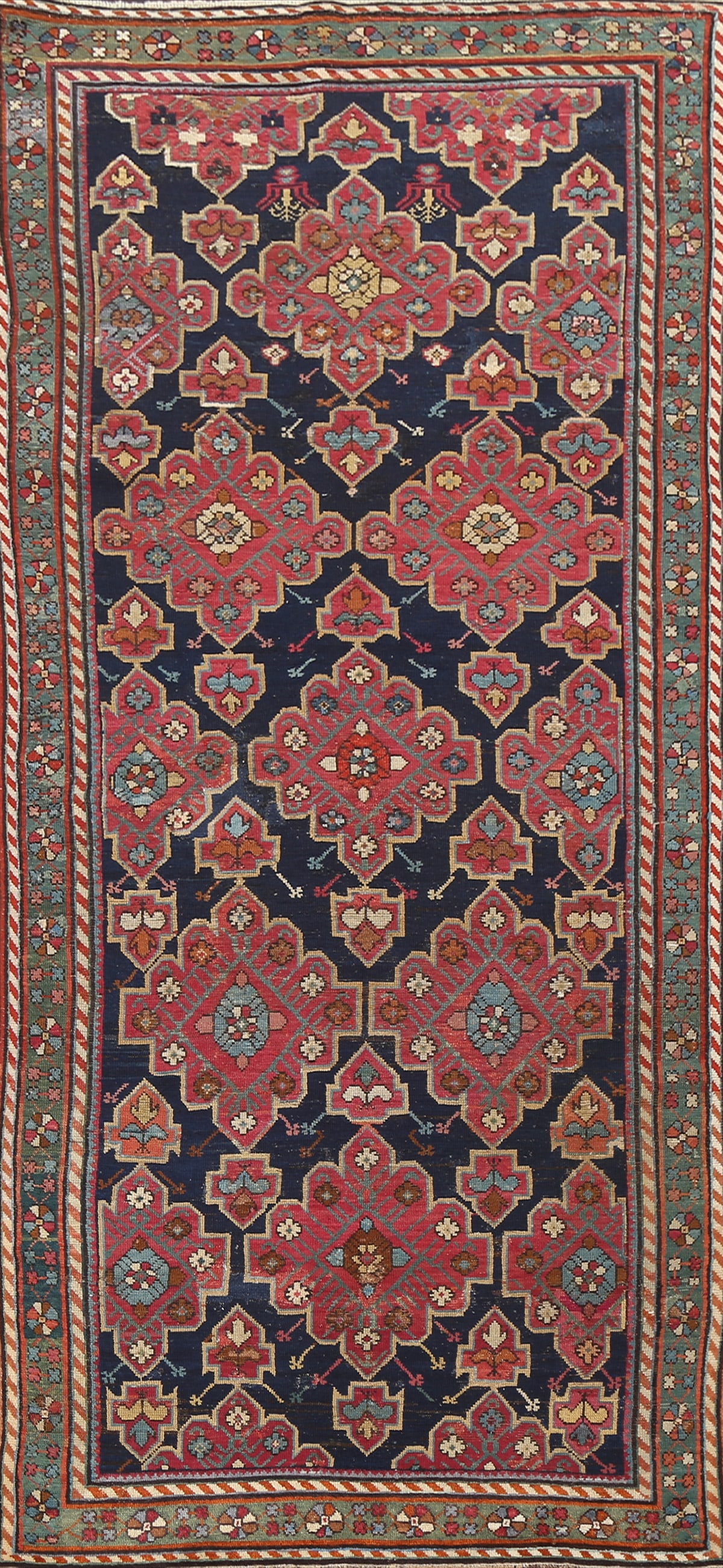 Pre-1900 Antique Karabakh Oriental Runner Rug 4x10 (1 of 20)