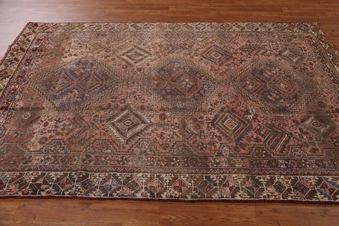 Antique Wool Shiraz Persian Area Rug 5x8 - 14