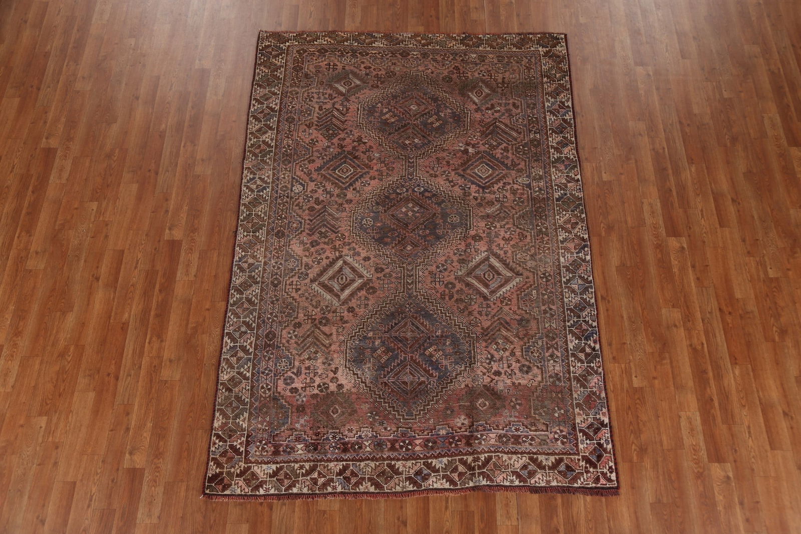 Antique Wool Shiraz Persian Area Rug 5x8 - 3
