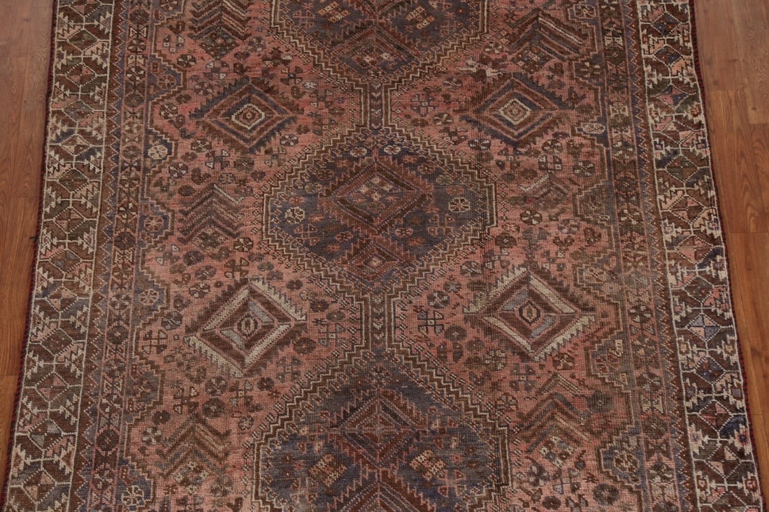 Antique Wool Shiraz Persian Area Rug 5x8 - 5