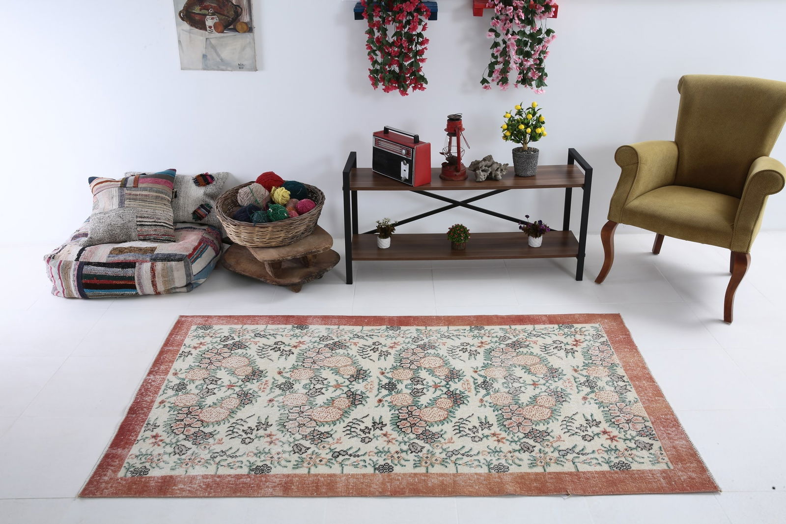 3'8'' x 6'9'' Handmade Vintage Wool Rug - 5660 - 2