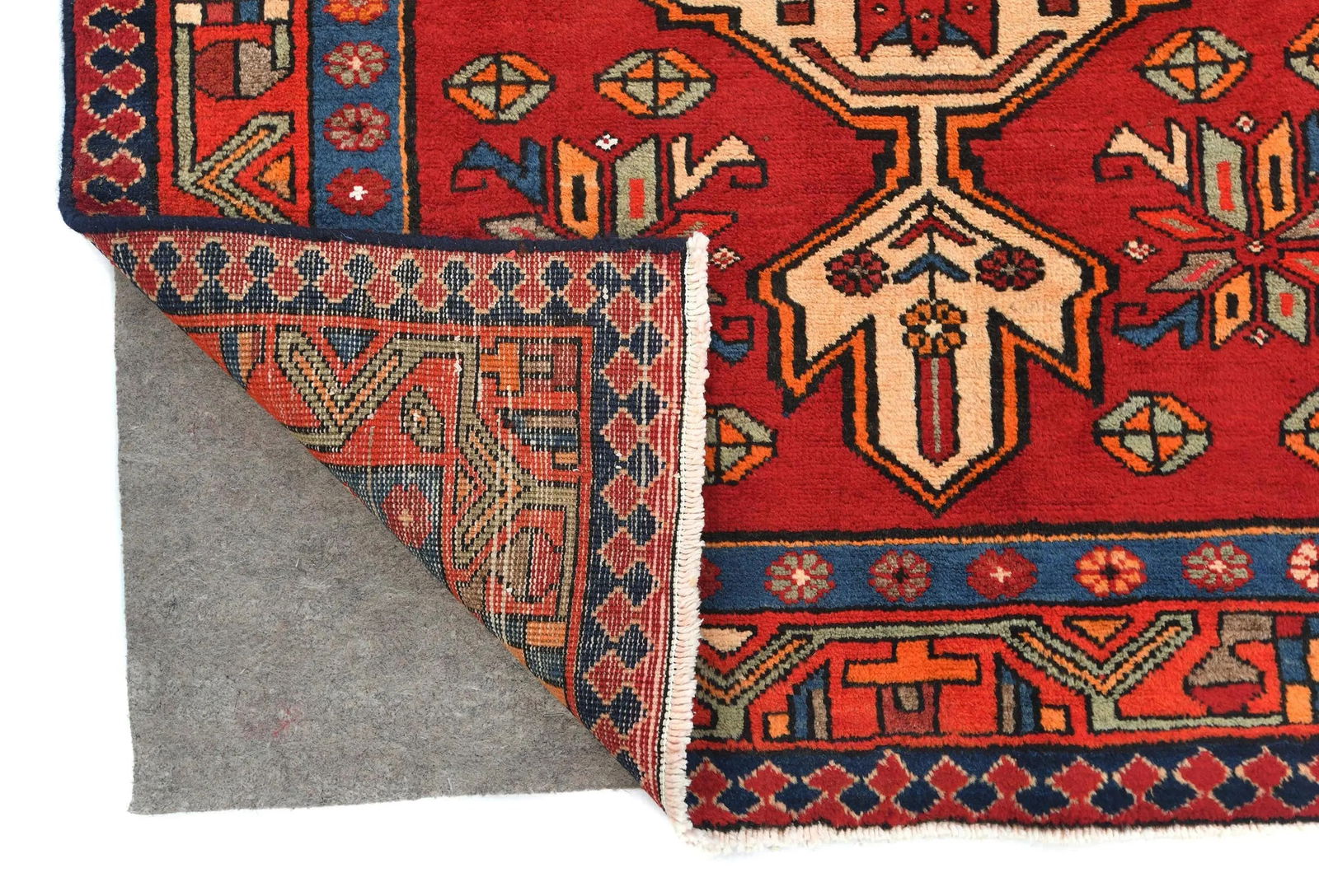 Vintage Red Tribal 3'5X10 Heriz Persian Runner Rug - 12