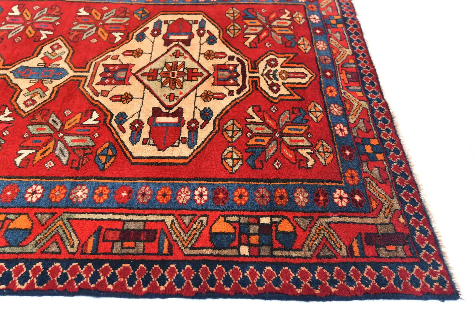 Vintage Red Tribal 3'5X10 Heriz Persian Runner Rug - 8