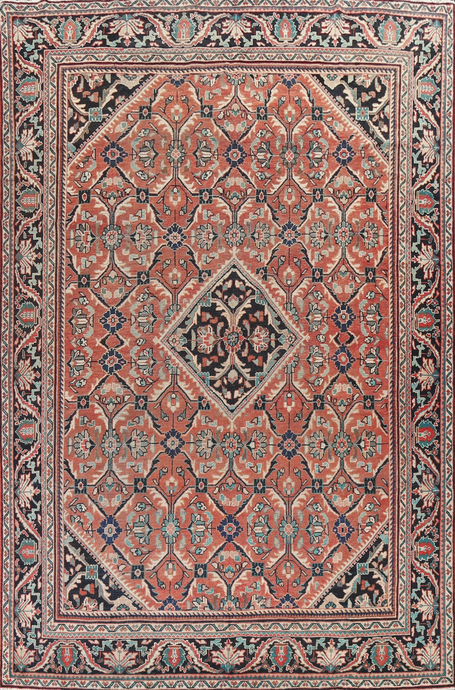Antique Vegetable Dye Mahal Persian Area Rug 10x13 (1 of 20)