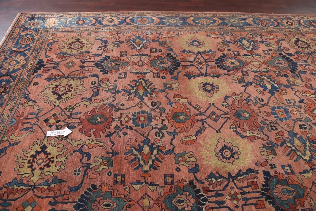 Pre-1900 Antique Vegetable Dye Sultanabad Ziegler Persian Rug 10x12 - 13