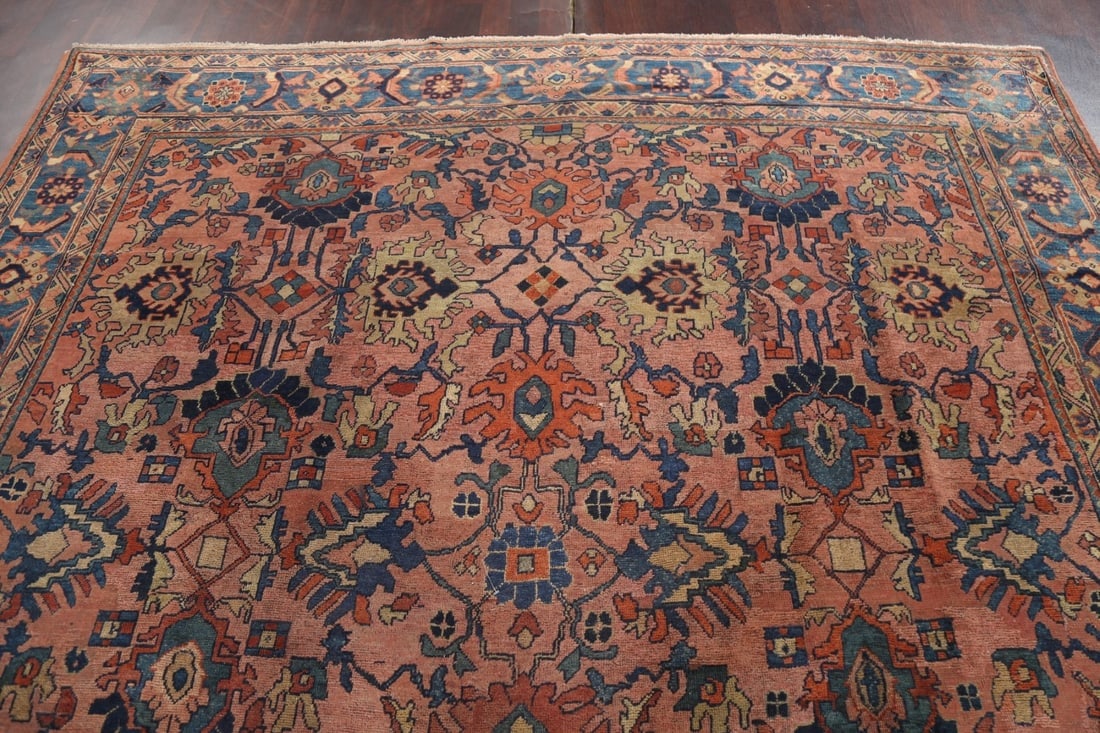 Pre-1900 Antique Vegetable Dye Sultanabad Ziegler Persian Rug 10x12 - 15