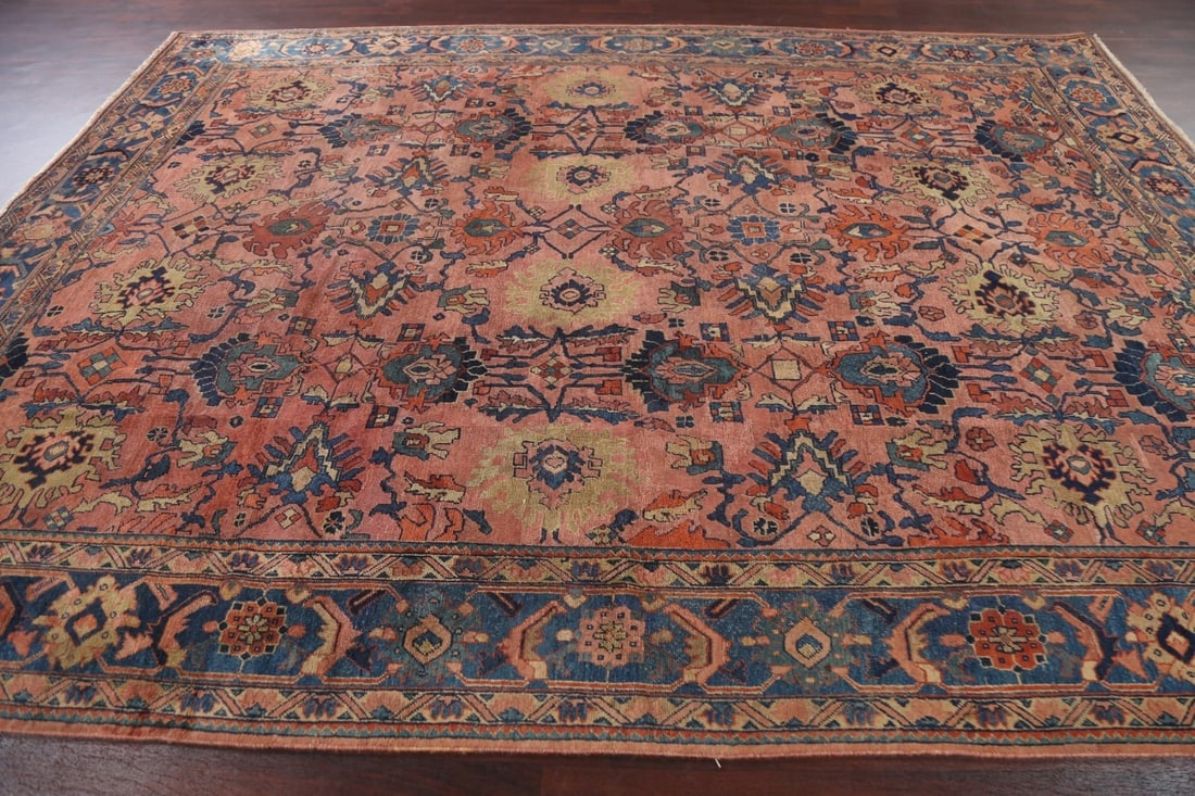 Pre-1900 Antique Vegetable Dye Sultanabad Ziegler Persian Rug 10x12 - 17