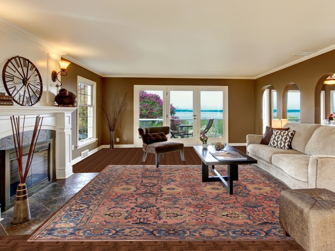 Pre-1900 Antique Vegetable Dye Sultanabad Ziegler Persian Rug 10x12 - 2