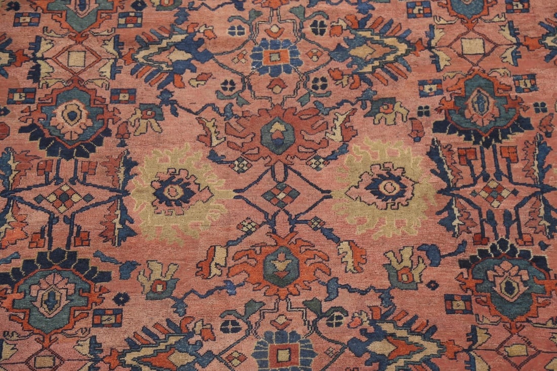 Pre-1900 Antique Vegetable Dye Sultanabad Ziegler Persian Rug 10x12 - 5
