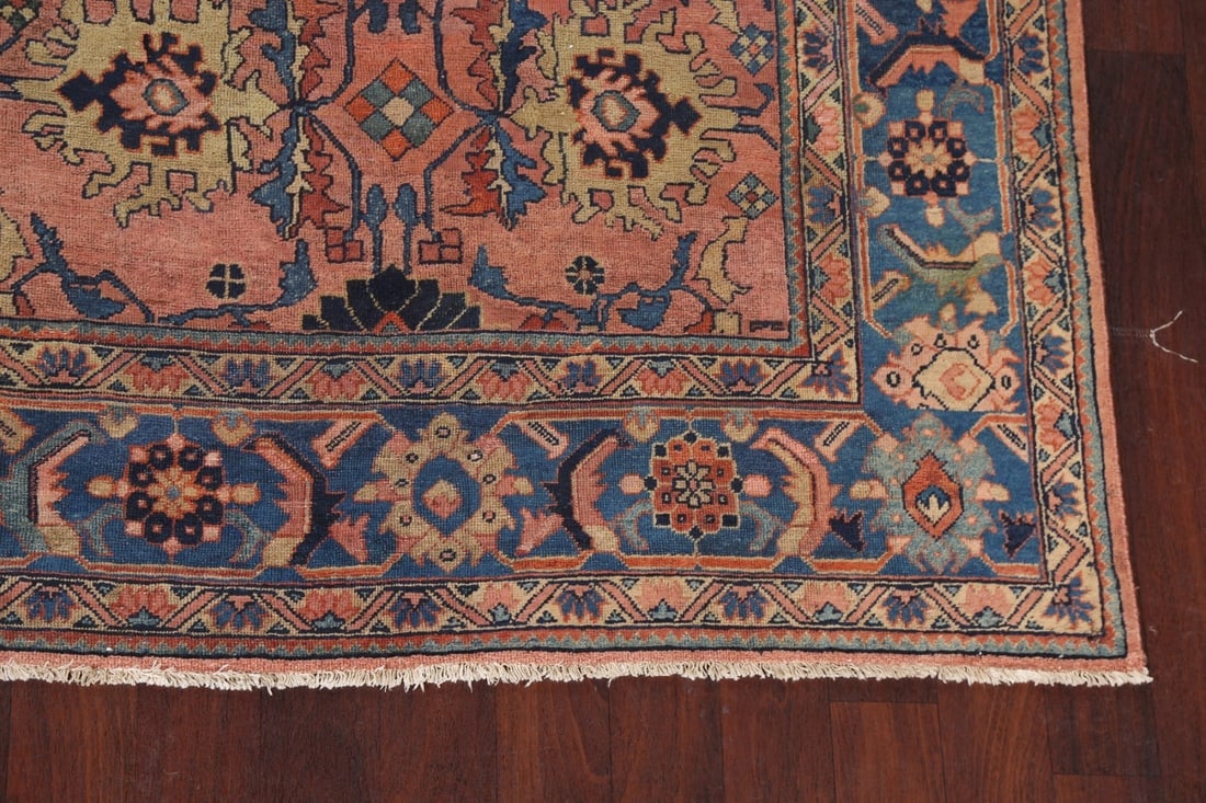 Pre-1900 Antique Vegetable Dye Sultanabad Ziegler Persian Rug 10x12 - 7