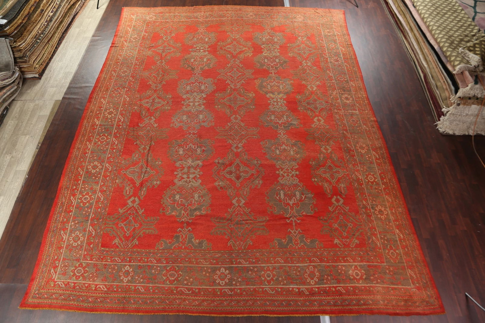 Pre-1900 Antique Vegetable Dye Oushak Turkish Area Rug 14x19 - 3