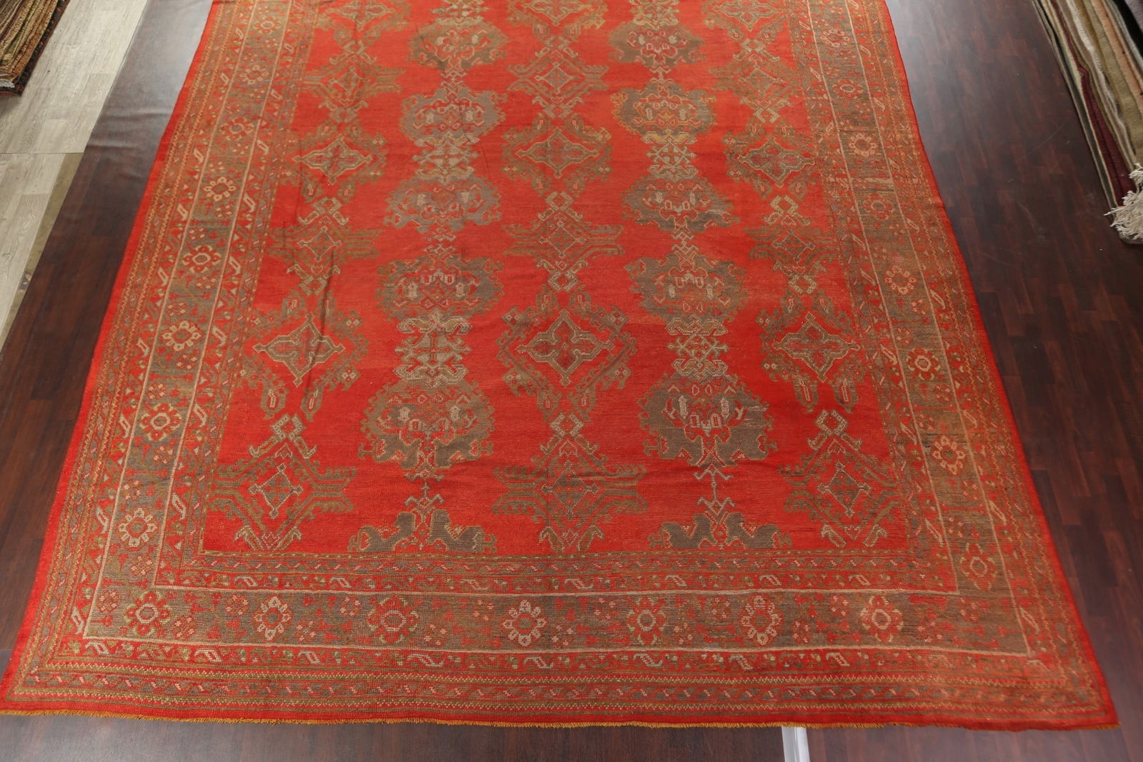 Pre-1900 Antique Vegetable Dye Oushak Turkish Area Rug 14x19 - 6