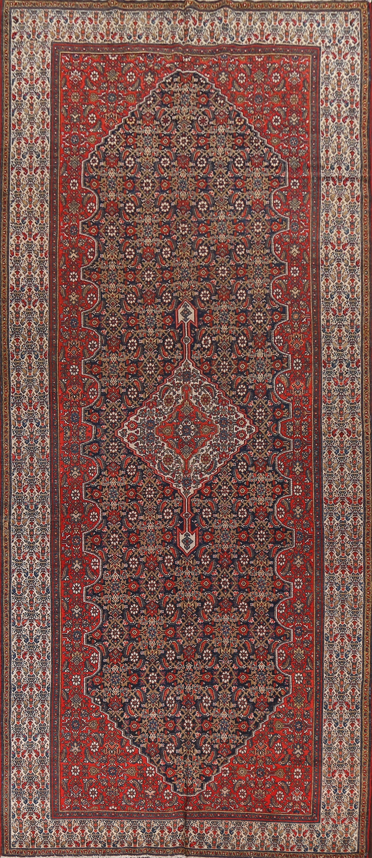 Pre-1900 Antique Vegetable Dye Malayer Persian Runner Rug 7x17 (1 of 20)