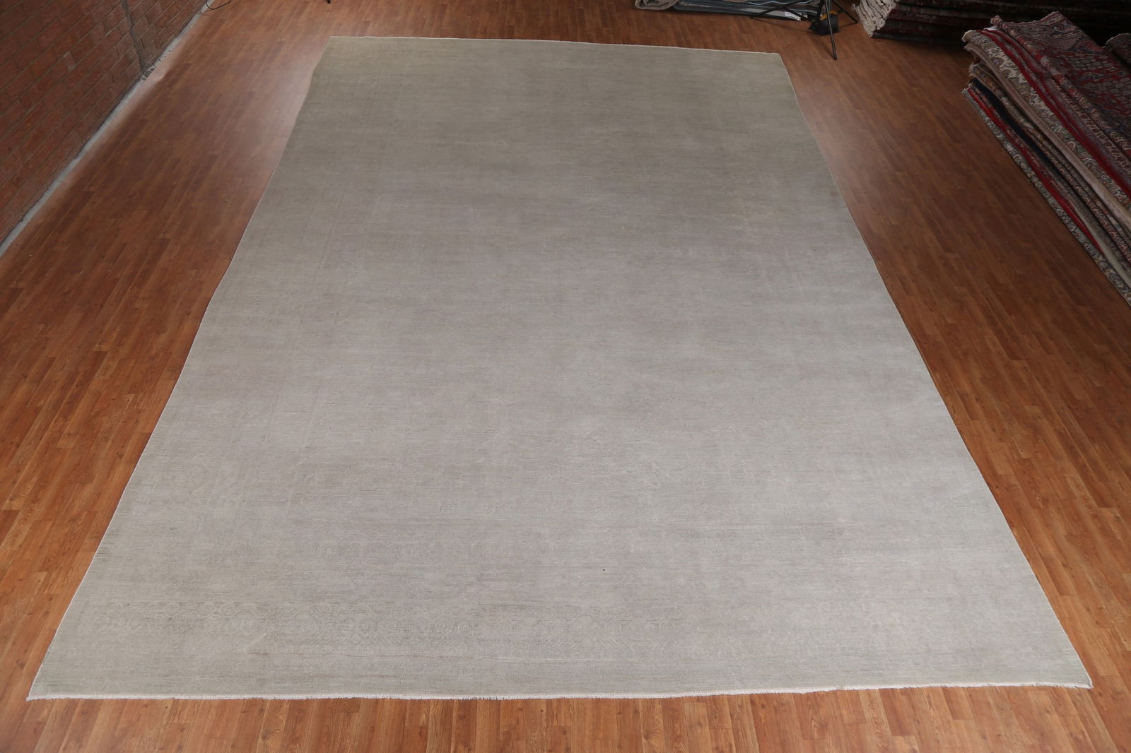 Muted Vegetable Dye Antique Khotan Large Oriental Rug 13x19 - 3