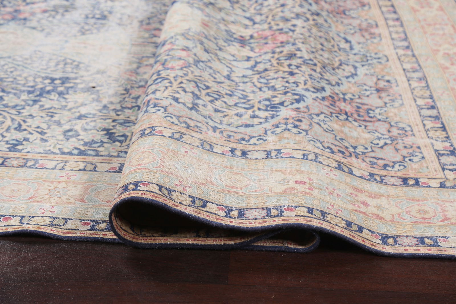 Antique Distressed Kerman Persian Area Rug 7x11 - 12