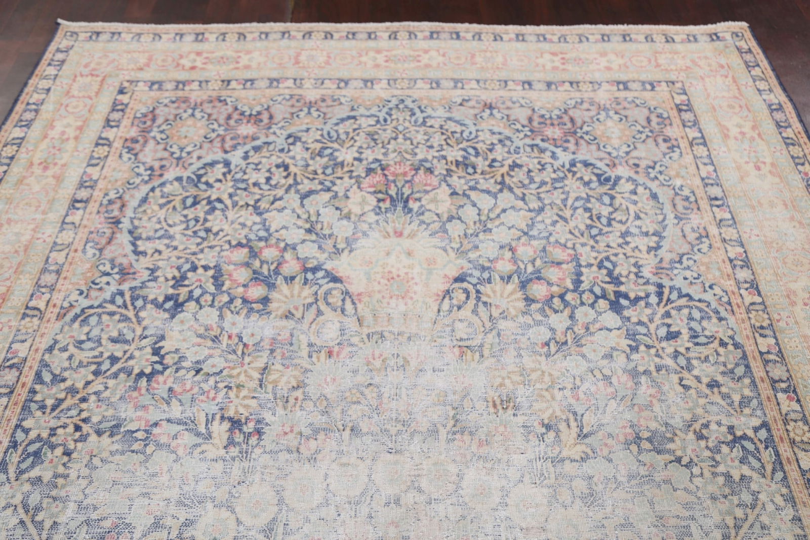 Antique Distressed Kerman Persian Area Rug 7x11 - 13
