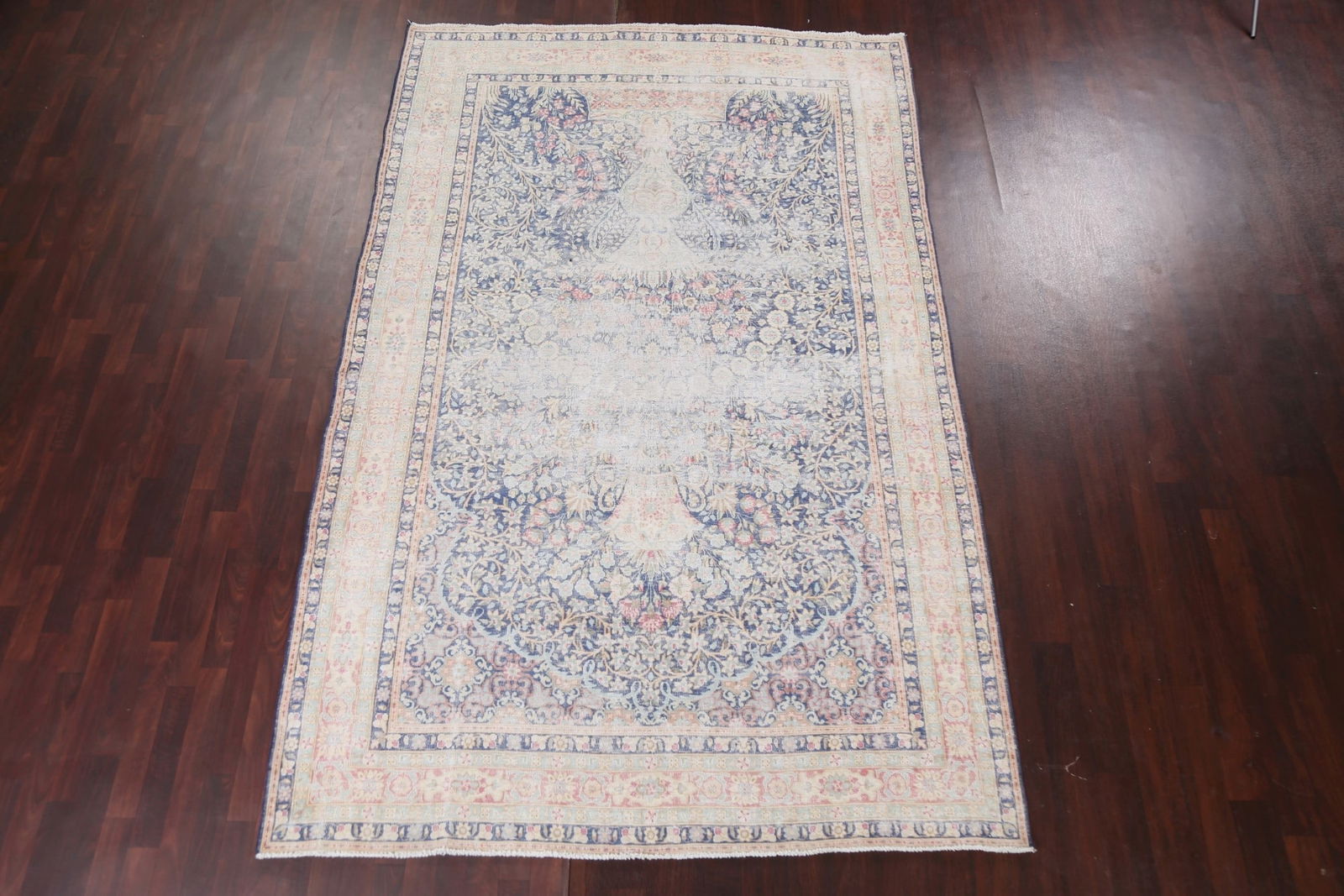 Antique Distressed Kerman Persian Area Rug 7x11 - 16