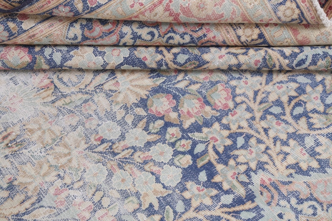 Antique Distressed Kerman Persian Area Rug 7x11 - 17