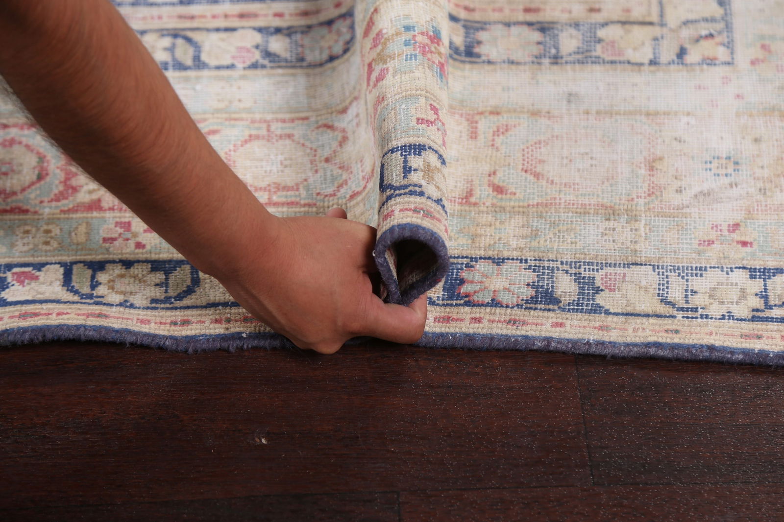 Antique Distressed Kerman Persian Area Rug 7x11 - 19