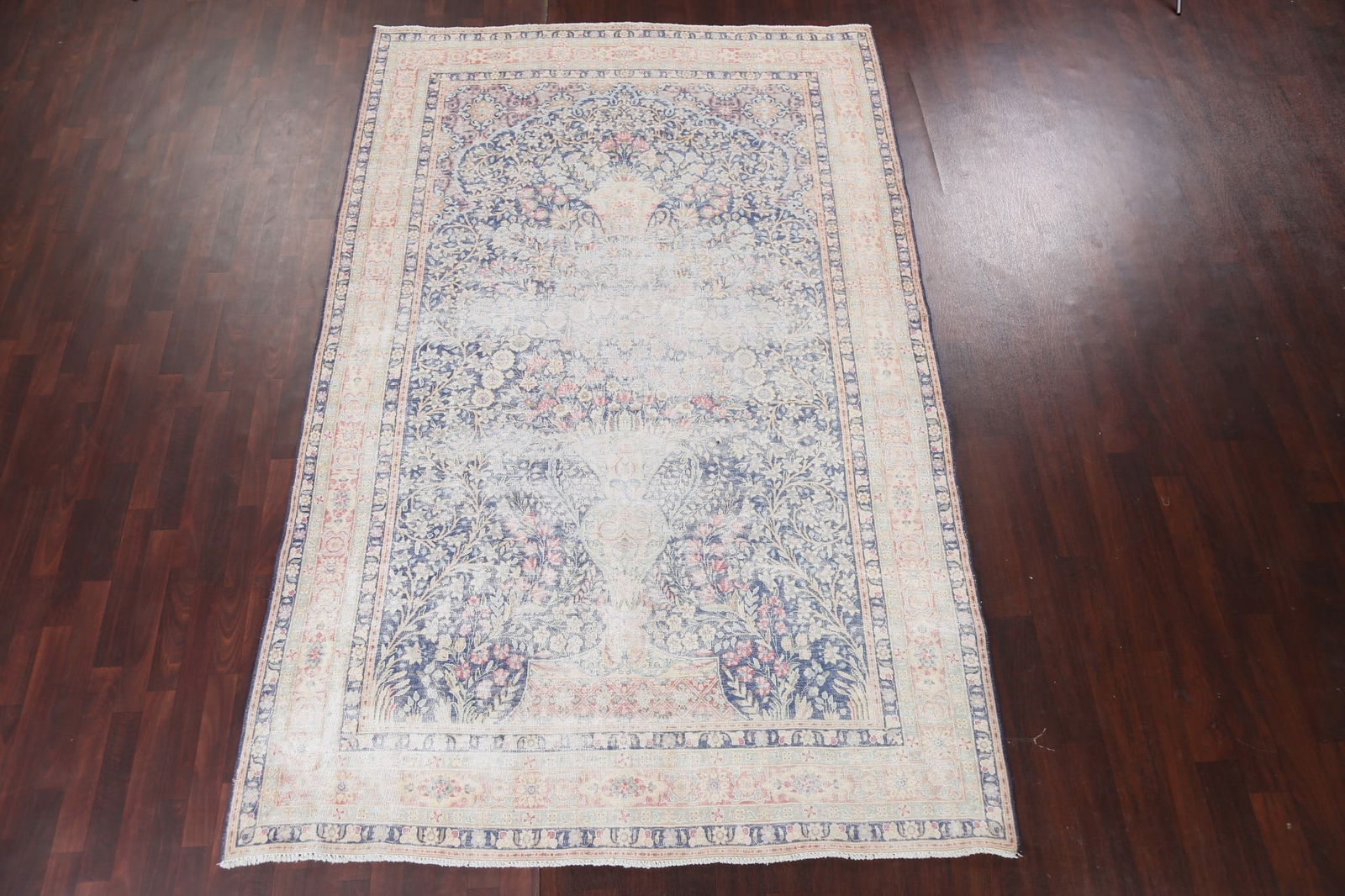 Antique Distressed Kerman Persian Area Rug 7x11 - 3