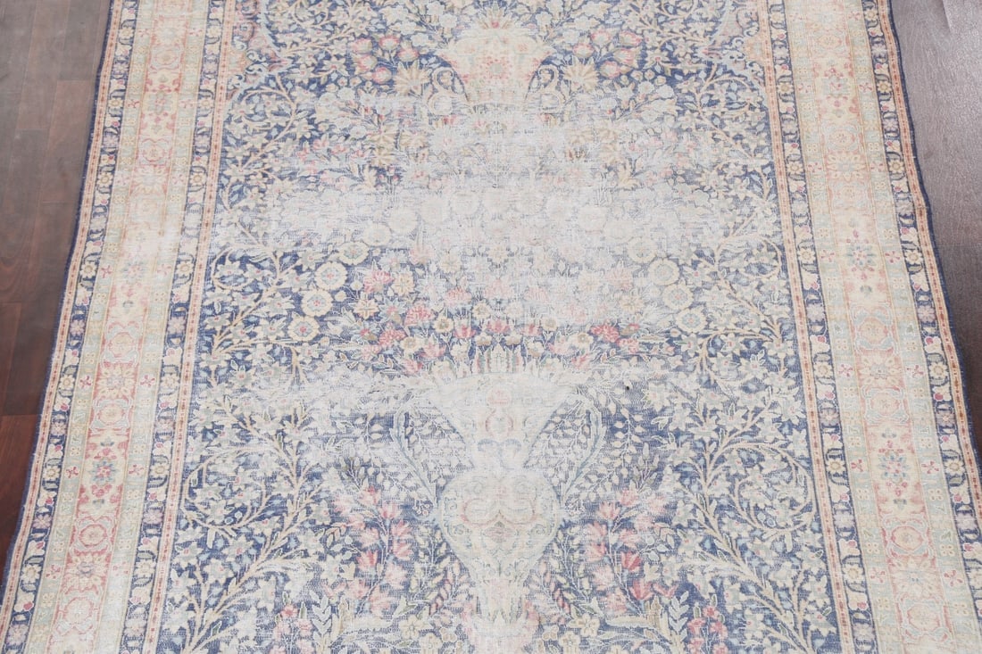 Antique Distressed Kerman Persian Area Rug 7x11 - 4