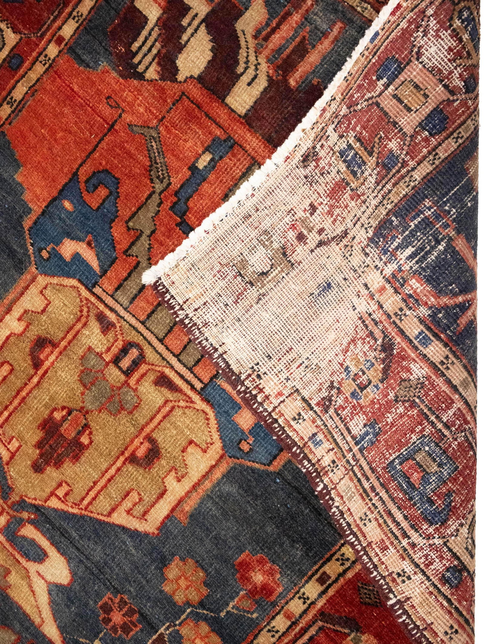 Semi Antique Plum Tribal 4X10 Meshkin Persian Runner Rug - 12