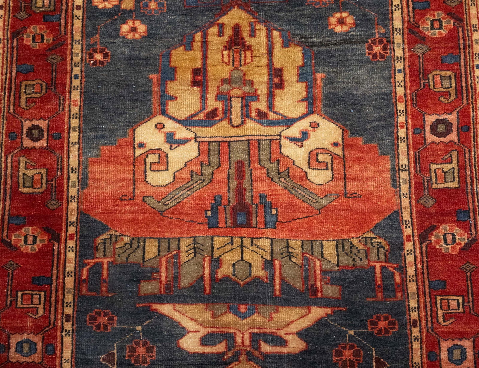 Semi Antique Plum Tribal 4X10 Meshkin Persian Runner Rug - 6