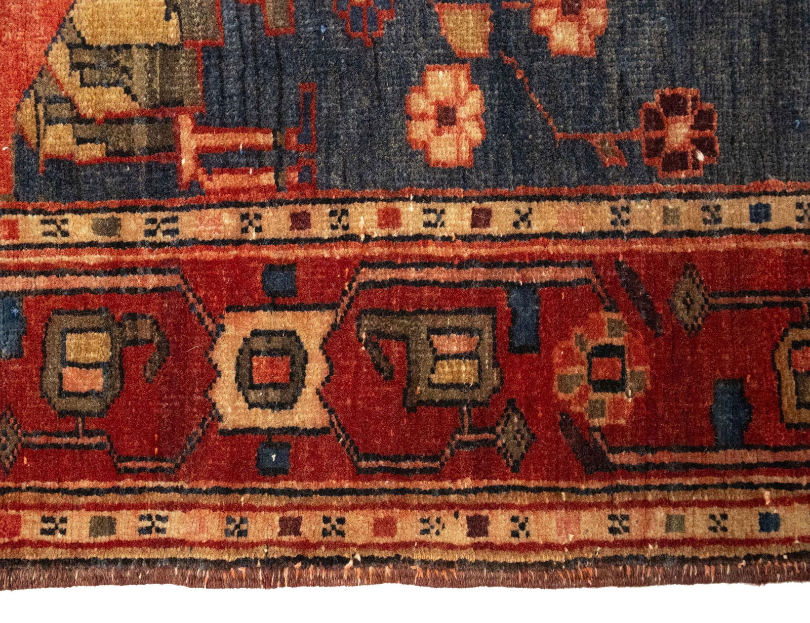 Semi Antique Plum Tribal 4X10 Meshkin Persian Runner Rug - 7