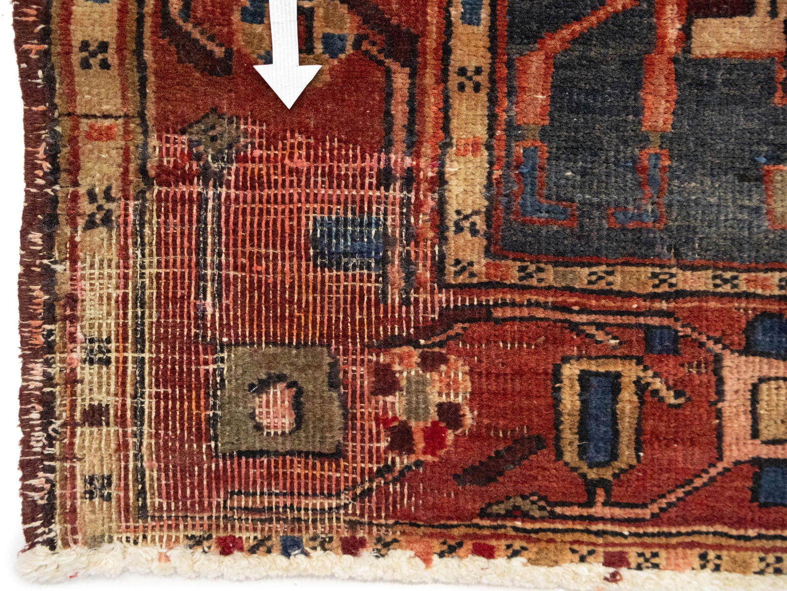 Semi Antique Plum Tribal 4X10 Meshkin Persian Runner Rug - 8