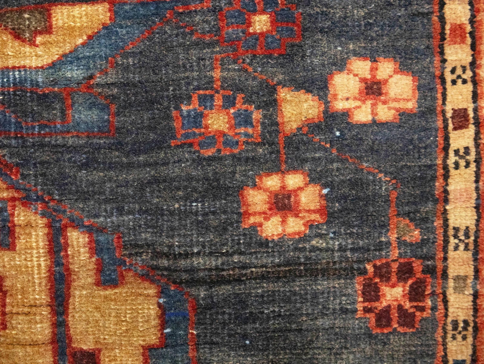 Semi Antique Plum Tribal 4X10 Meshkin Persian Runner Rug - 9