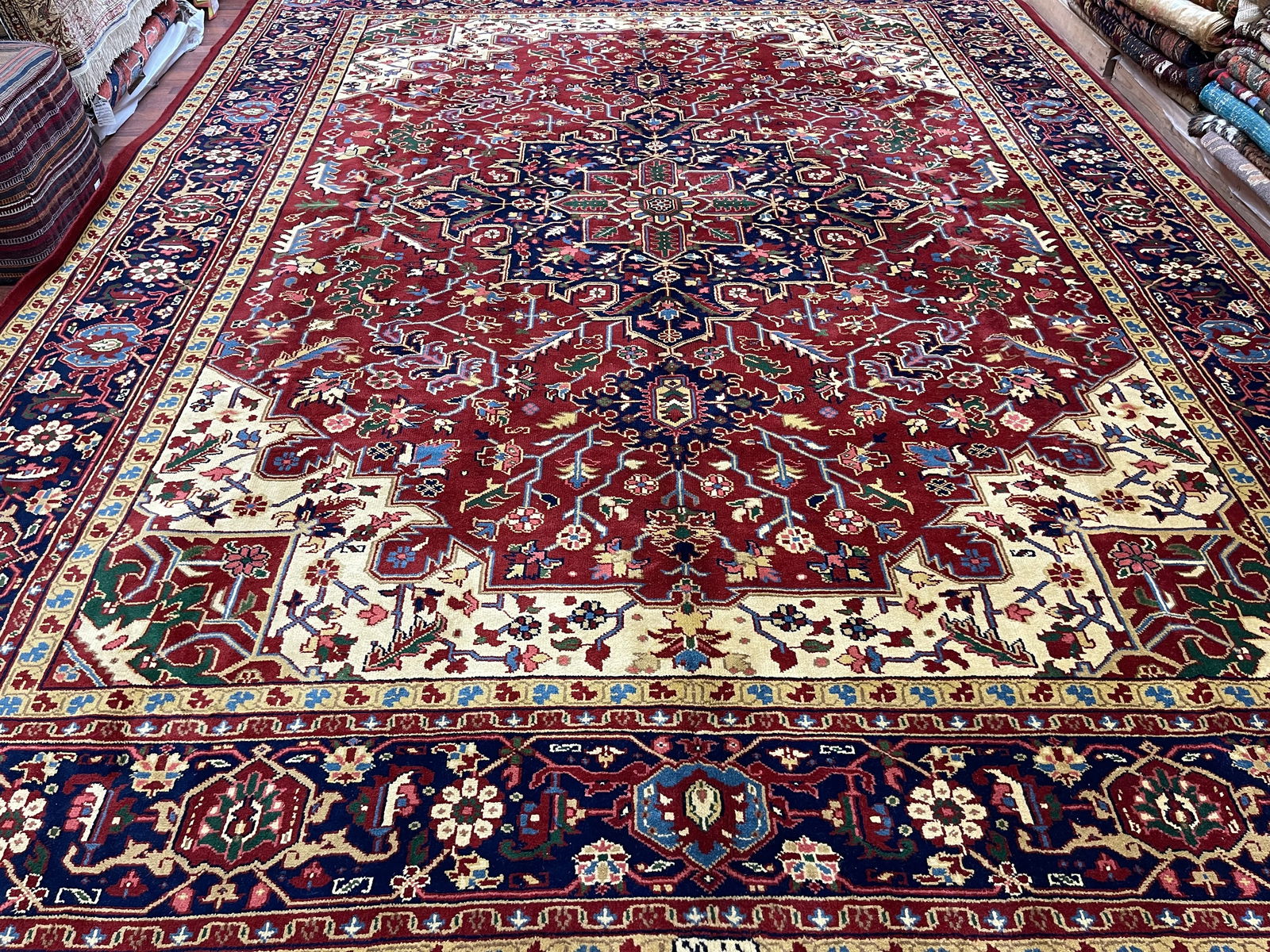 Vintage Persian Heriz Rug-4942 - 9