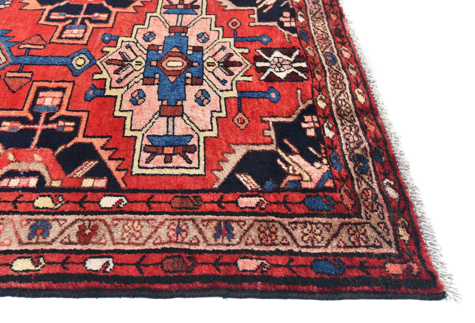 Vintage Red Tribal 3'7X9'10 Hamedan Persian Runner Rug - 8